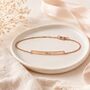 Personalised Dainty Bar Birthstone Bracelet Engrave Name, thumbnail 6 of 7