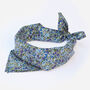 Mens Blue Ditzy Floral Cotton Neckerchief, thumbnail 10 of 12