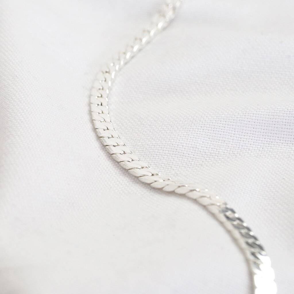 flat link silver chain