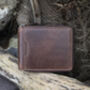 Personalised Zip Around Brown Leather Wallet Rfid Men's, thumbnail 1 of 6