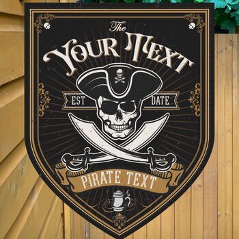 Jolly Roger Pirate Bar Sign, 6 of 12