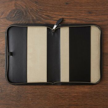 Debonaire Noir Leather Zip Case Planner Diary Journal, 6 of 7