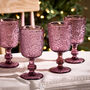 Set Of Four Amethyst Paisley Wine Goblets, thumbnail 1 of 10