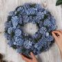 Frosted Blueberry Blooms Christmas Wreath, thumbnail 3 of 6