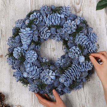 Frosted Blueberry Blooms Christmas Wreath, 3 of 6
