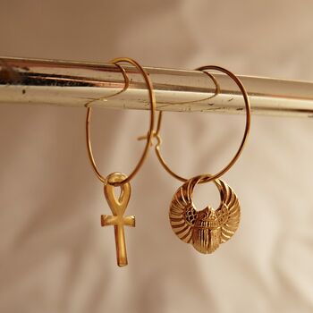 Mismatched Asymmetric Egyptian Charm Earrings, 2 of 4