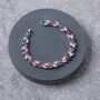 Red And Crystal Colour Leaf Design Tennis Bracelet, thumbnail 4 of 4