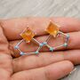 Raw Citrine,Turquoise Sterling Silver Earrings, thumbnail 6 of 8