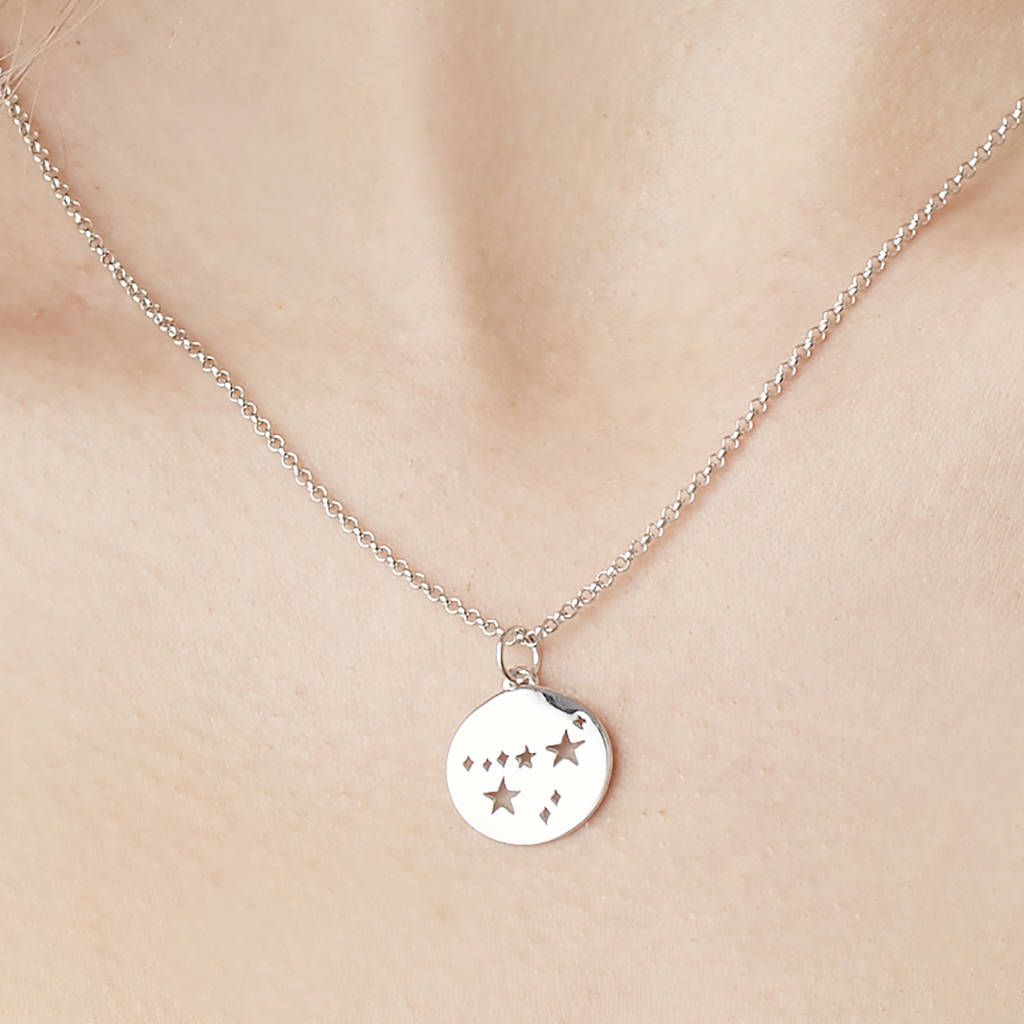 original_capricorn constellation necklace silver gold or rose