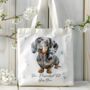 Personalised Tote Bag. Dog With Love Hearts. Multiple Breeds And Colour Options, thumbnail 6 of 12