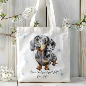 Personalised Tote Bag. Dog With Love Hearts. Multiple Breeds And Colour Options, 6 of 12