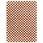 Chequered Burnt Orange/Cream Rug, thumbnail 3 of 5
