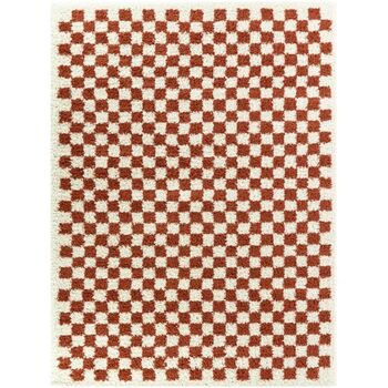 Chequered Burnt Orange/Cream Rug, 3 of 5