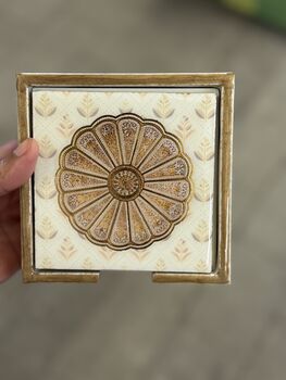 Set Of Six Wood Coasters With Case, Luxury Tableware, 11 of 12