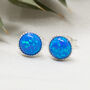 Sterling Silver Opal Stud Earrings, thumbnail 4 of 6