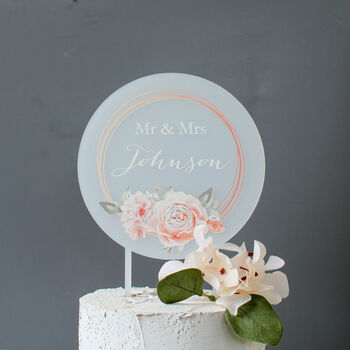 Personalised Wedding Cake Topper Rose Design, 6 of 7