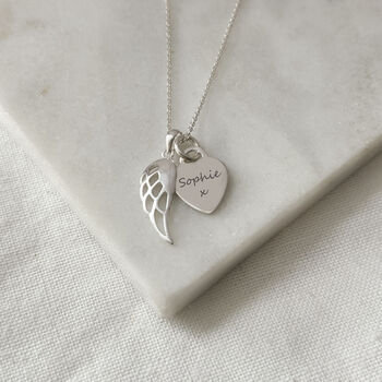 Sterling Silver Engraved Memorial Necklace, 2 of 8