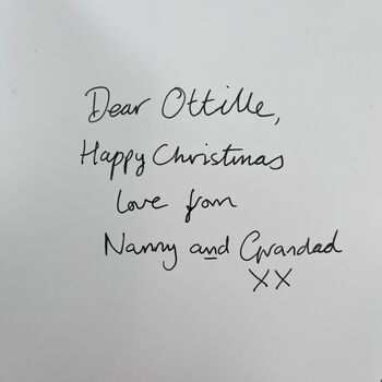 Cute Cat Playing With Christmas Tree Hand Drawn Card, 4 of 5