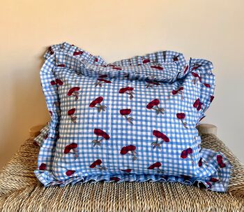 Cherry Print Gingham Cushion, 4 of 4