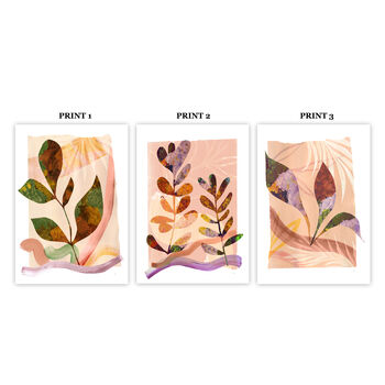 Warm Tone Botanical Print Set – Rich Autumn Leaf Trio Wall Art, 11 of 12