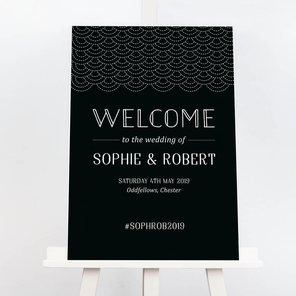 Millie Art Deco Wedding Welcome Sign, 1 of 5