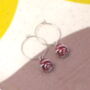 Hoop Earrings With Rose Charms, thumbnail 2 of 3