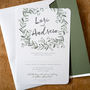Olive Wreath Wedding Stationery Range, thumbnail 2 of 6