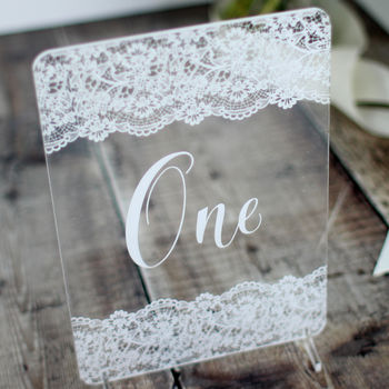 Lace Wedding Table Number, 5 of 6