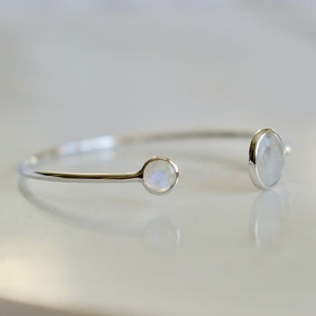 Sterling Silver And Chalcedony Bangle, 3 of 4