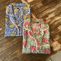 Cotton Block Print Pyjamas Green And Pink Floral, thumbnail 5 of 5