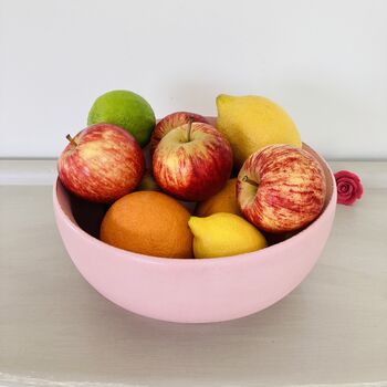 Antique Painted Pink Wooden Fruit Bowl, 3 of 8