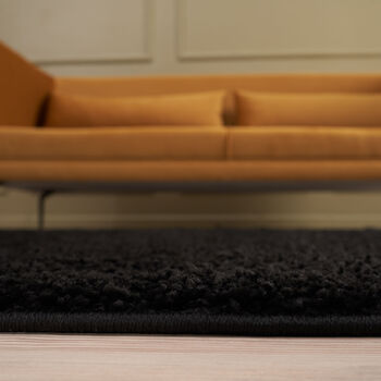 The Rugs Plain Black Shaggy Rug, 5 of 12