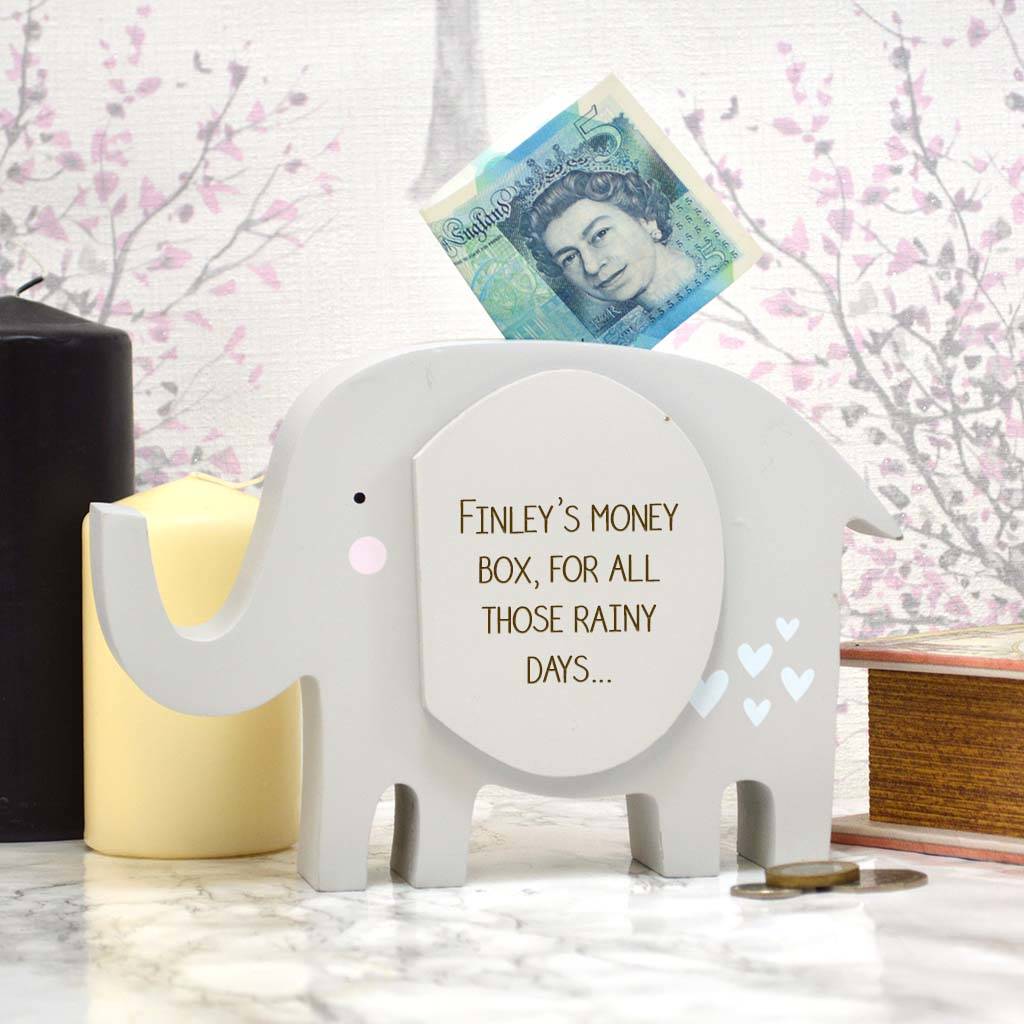 Personalised Elephant Money Box Gift, 1 of 2