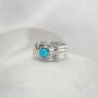Blue Opal Flower Ring, thumbnail 1 of 6
