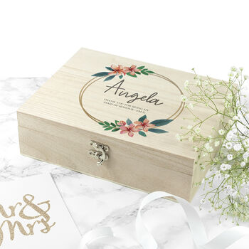 Personalised Floral Bridesmaid Keepsake Box, 10 of 12