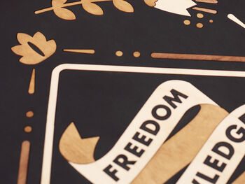 Freedom Knowledge Power Wooden Wall Art, 5 of 5