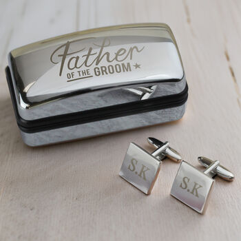 Personalised Father Of The Groom Wedding Cufflinks And, 2 of 3
