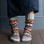 Fair Isle Hand Knitted Wool Socks, thumbnail 1 of 12