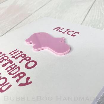 Hippo Birthday To You. Birthday Card With Attached Hippopotamus, 2 of 5