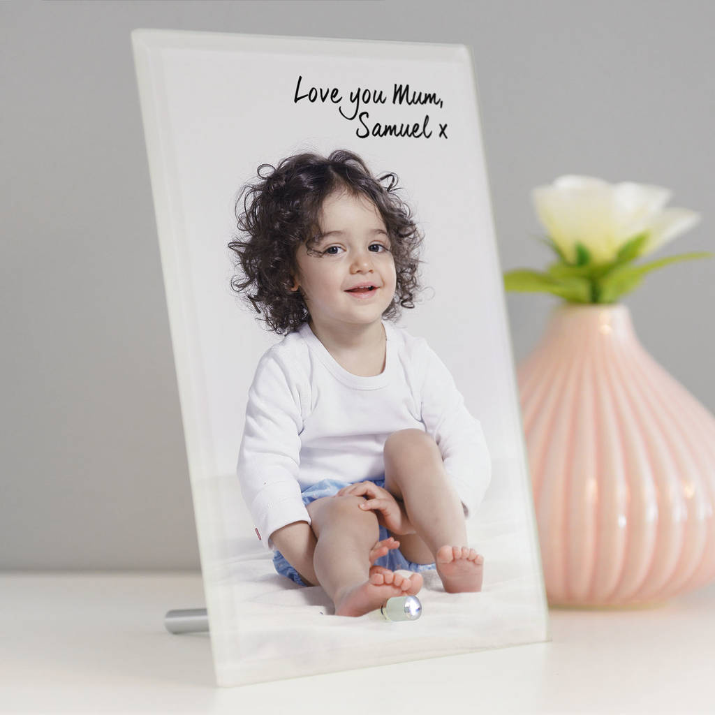 Personalised Photo Printed Onto Glass Frame Stand By Cherry Pete