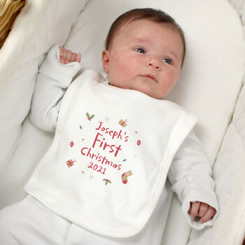 Personalised First Christmas Bib, 4 of 4