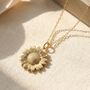 Dainty Sun Flower Charm Gold Plated Necklace, thumbnail 1 of 4