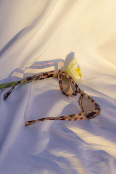 Modern Tortoise Shell Triangular Cut Block Sunglasses, 6 of 7