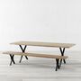 Kew Grey Stainless Steel X Shaped Legs Dining Table, thumbnail 4 of 6