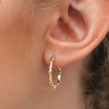 Gold Plated And Sterling Silver Celestial Hoop Earrings, 2 of 6