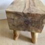 Solid Teak Root Square Chunky Table Stool – Natural Wood, thumbnail 5 of 12