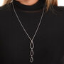 925 Sterling Silver Tri Petal Long Pendant, thumbnail 2 of 4