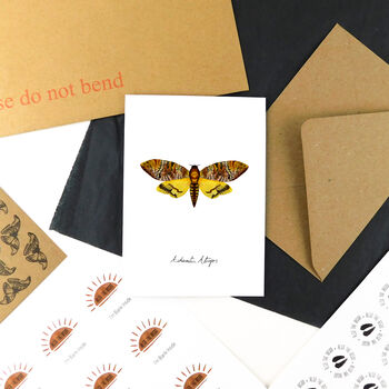 Death's Head Hawkmoth A6 Greetings Cards, 4 of 7