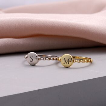 Personalised Sterling Silver Initial Stacking Ring, 4 of 4