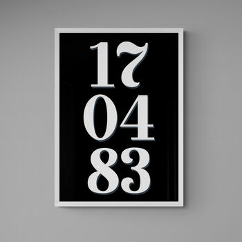 Personalised Special Date Black And White Wall Art, 4 of 7